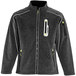 A gray RefrigiWear softshell jacket with yellow accents.