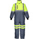 A lime and grey RefrigiWear coverall with reflective stripes.