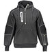 A black and grey RefrigiWear Extreme Insulated Hybrid sweatshirt with a zipper.