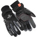 A pair of black RefrigiWear insulated softshell gloves.