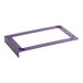 Purple plastic stacker for full size stainless steel hotel pans.