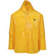 A yellow Tingley Iron Eagle hooded jacket with white string.