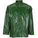 A green Tingley Iron Eagle jacket with black logo on the inner cuff.