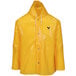 A yellow Tingley Iron Eagle hooded jacket with white strings.
