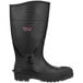 A black Tingley waterproof knee boot with red "Pilot" text on the toe.