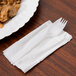 Choice Medium Weight White Wrapped Plastic Spork and Napkin Kit - 1000/Case Main Thumbnail 1