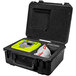 A Zoll large hard shell plastic carry case for an AED with a yellow device inside.