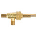 A brass Cooking Performance Group replacement gas valve with a gold handle.