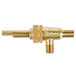 A brass and gold replacement gas valve for a Cooking Performance Group stock pot range.