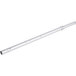 A silver metal rod for a Cambro black end table with a white background.