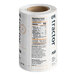 A roll of white Tractor Peach 12 oz. food labels.