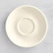 A white Oneida Verge porcelain saucer with a circular design on the rim.