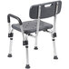 A Flash Furniture gray shower chair with adjustable arms and backrest.
