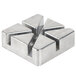 A silver metal Choice Prep push block with six wedges.