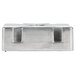 A Choice Prep silver metal wedge push block for French fry cutters.