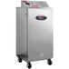A large stainless steel Pro Smoker on wheels.