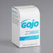 A white box of GOJO Premium Waterfall Lotion Hand Soap with blue text.