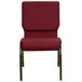 Flash Furniture XU-CH-60096-BY-GG Burgundy 18 1/2" Wide Church Chair with Gold Vein Frame Main Thumbnail 3