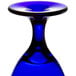 A Libbey cobalt blue glass with a round base.