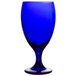 A close-up of a blue Libbey tall iced tea glass.