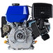 A blue and black DuroMax XP16HPE gasoline engine with a 1" shaft.