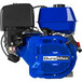 A blue and black DuroMax XP16HP gasoline engine.