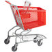 A red Regency shopping cart with a red basket and wheels.