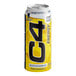 A yellow and black C4 Energy drink can.
