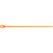 A Retyz ProTie fluorescent orange cable tie strap with a metal hook.
