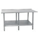 Advance Tabco TTF-308-X 30" x 96" 18 Gauge Stainless Steel Work Table with Backsplash and Undershelf Main Thumbnail 1