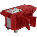 Cambro VBRUT5158 Hot Red 5' Versa Ultra Work Table with Storage and Standard Casters Main Thumbnail 1