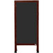 Aarco MA-3B 42" x 18" Cherry A-Frame Sign Board with Black Write On Chalk Board Main Thumbnail 2