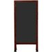 Aarco MA-3B 42" x 18" Cherry A-Frame Sign Board with Black Write On Chalk Board Main Thumbnail 3