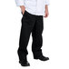 Chef Revival Unisex Solid Black Baggy Chef Pants - Small Main Thumbnail 3