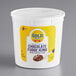 A white tub of Gold Medal Ready-to-Spread Chocolate Fudge Icing with a yellow label.