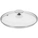 A de Buyer tempered glass lid with a metal handle.