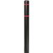 A black Innoplast bollard cover with red reflective stripes.