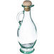 A Tablecraft Tuscany glass olive oil bottle with a cork stopper and a wooden handle.