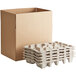A Lavex Molded Fiber wine shipper box with several egg cartons inside.