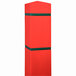 A red Innoplast bollard cover with green reflective stripes.