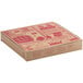 A Choice kraft pizza box with red designs on it.