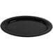 A black oval melamine platter with a black rim.
