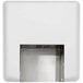 A white square stainless steel surface mounted hand dryer with a vent.