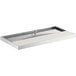 A Micro Matic stainless steel platform drip tray with a glass rinser over a metal sink.