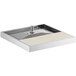 A Micro Matic stainless steel square platform drip tray.