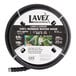 A black Lavex Contractor Grade rubber water hose with 3/4" GHT connection.