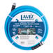 A blue Lavex commercial grade rubber water hose with black connectors.