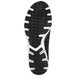 A close-up of the black and white sole of a Skechers Work Stacey non-slip athletic shoe.