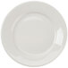 CAC REC-6 6 1/2" Ivory (American White) Wide Rim Rolled Edge China Plate - 36/Case Main Thumbnail 2