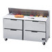 Beverage-Air SPED60HC-16-4 Elite Series 60" 4 Drawer Refrigerated Sandwich Prep Table Main Thumbnail 1